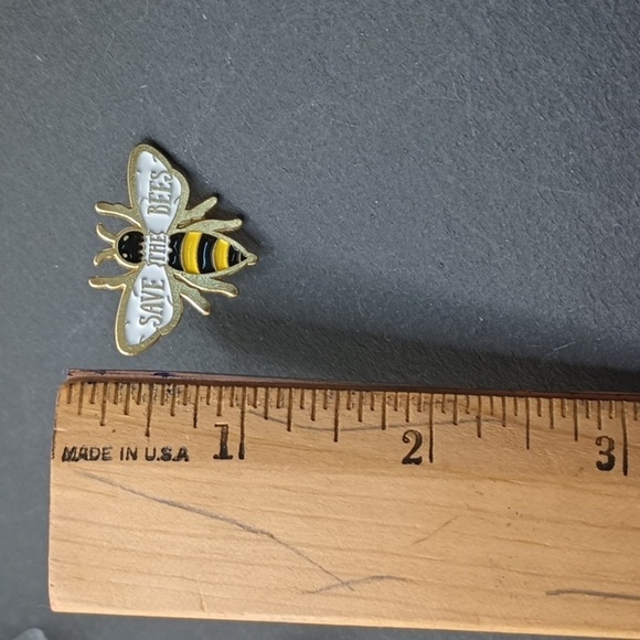 SAVE the bees alloy honey bee stick pin lapel accessory - Picture 4 of 5
